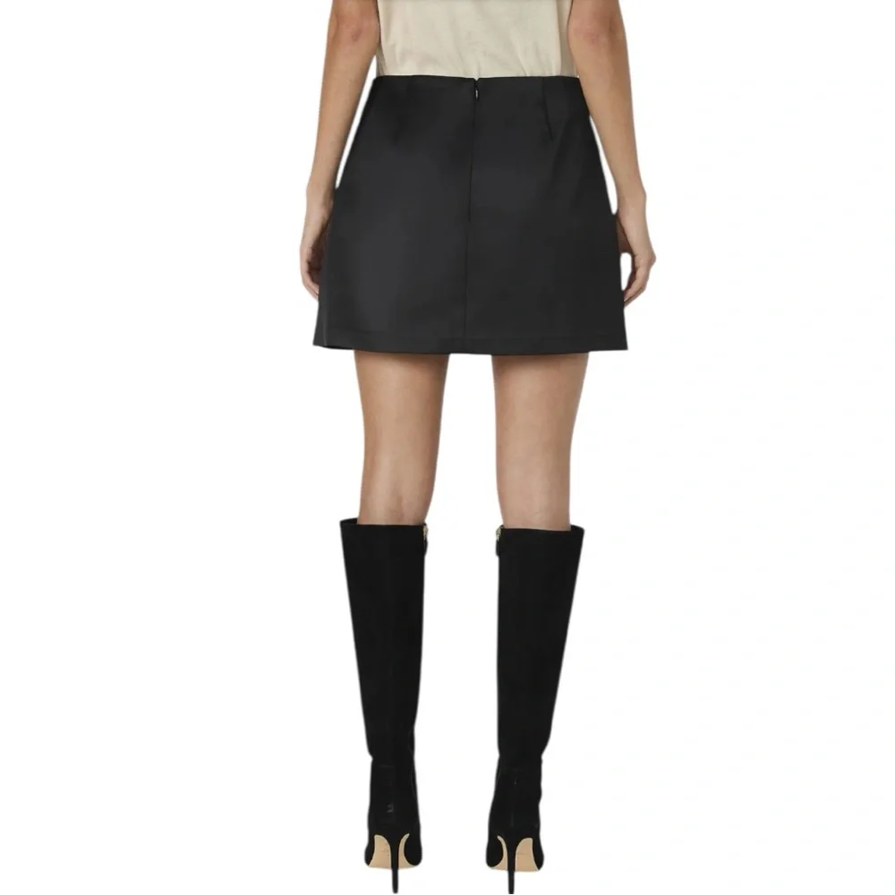 French Connection - Carey Embellished Satin Miniskirt Black NWT Size 12